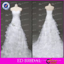 ED Bridal White Beading Ruffles Sweetheart Cheap Real Sample Suzhou Robes de mariée